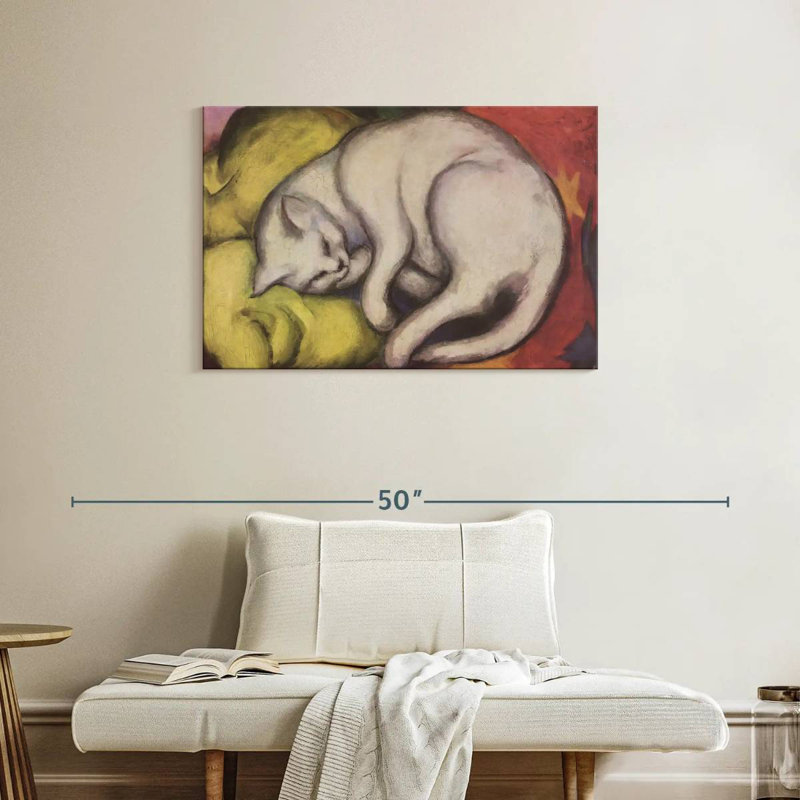 Brampt, le chat blanc, H 24 po x l 36 po