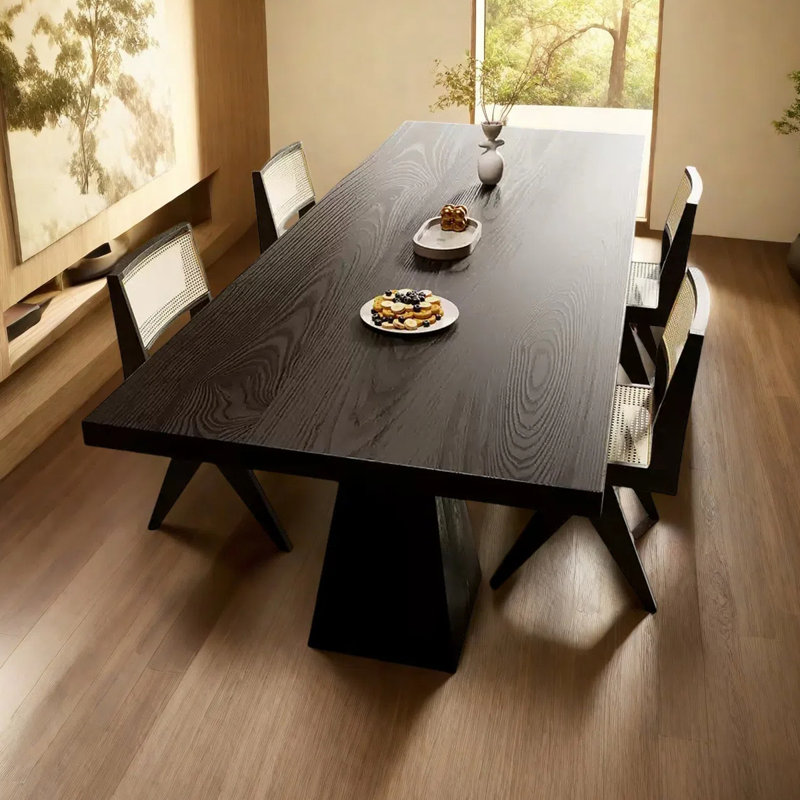 Simple rectangular large dining table, 29.53"H x 62.99"L x 27.56"W