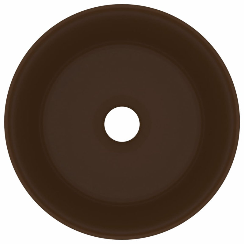 Belfry Bathroom Katha 400mm L x 400mm W Ceramic Circular Sink, Dark Brown