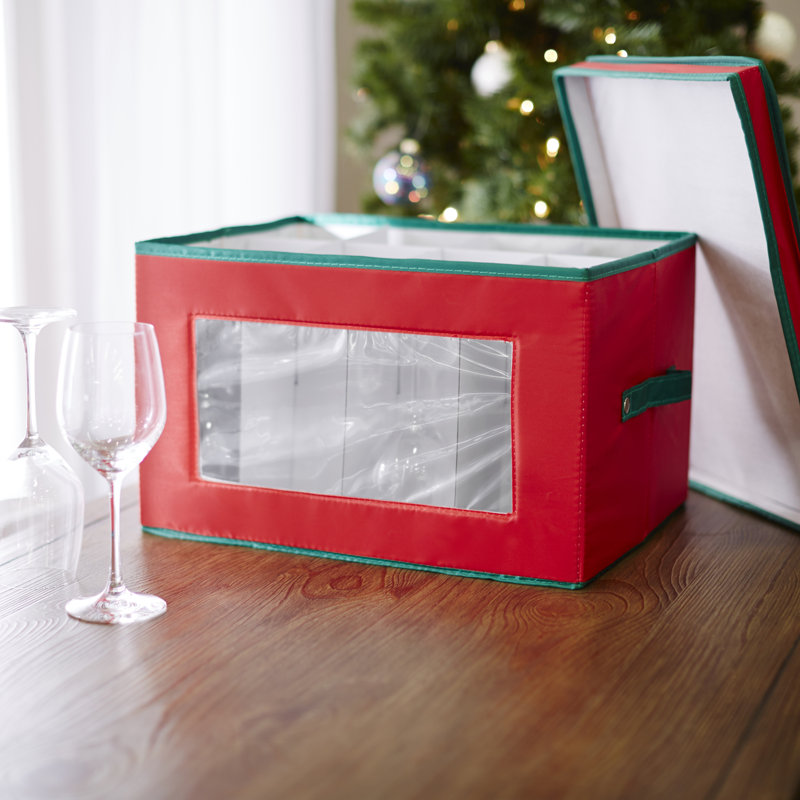 Farris Red Stemware Storage Chest