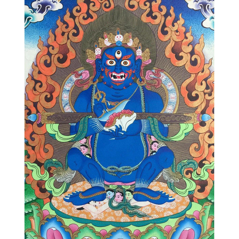 Sakya Mahakala Thangka (Thangka sans brocart)