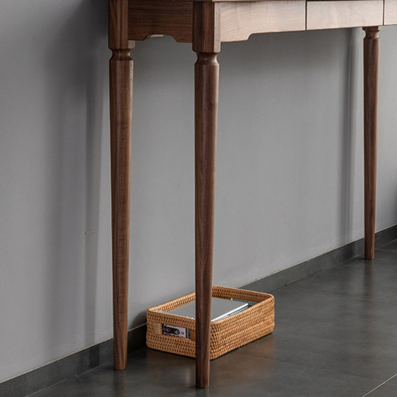 Console de style chinois moderne et classique, Noyer, H 33,5 po x l 55,1 po x P 13,8 po