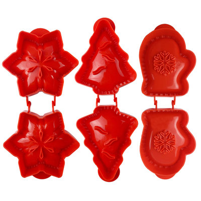 3PCS Dough Presser Pie Molds, Mini Hand Pie Molds, One Press Autumn Cottage Pie Set, Party Potluck Hand Pie Pan Molds Set For Christmas Baking