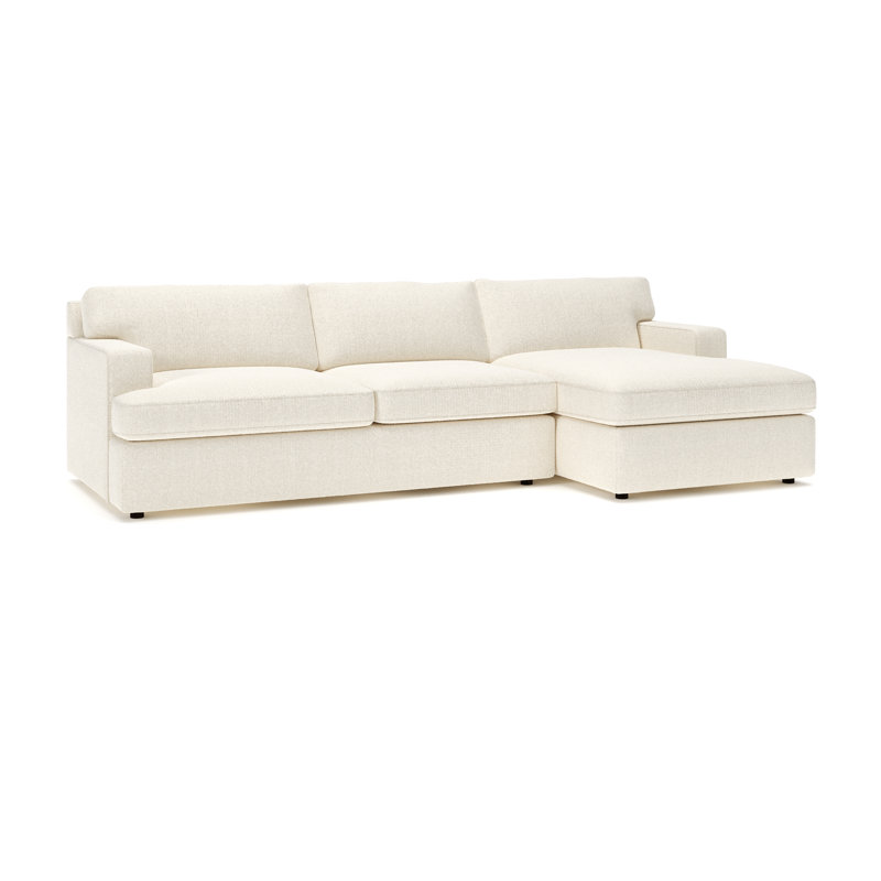 Cleo 2-Piece Upholstered Sectional, Davis Pearl Performance Bouclé, Right Hand Facing