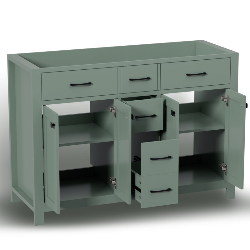 Base de meuble-lavabo double 48 po seulement, lavabo non inclus, Vert