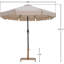 Ensemble de parasol en aluminium avec passepoil Amalfi