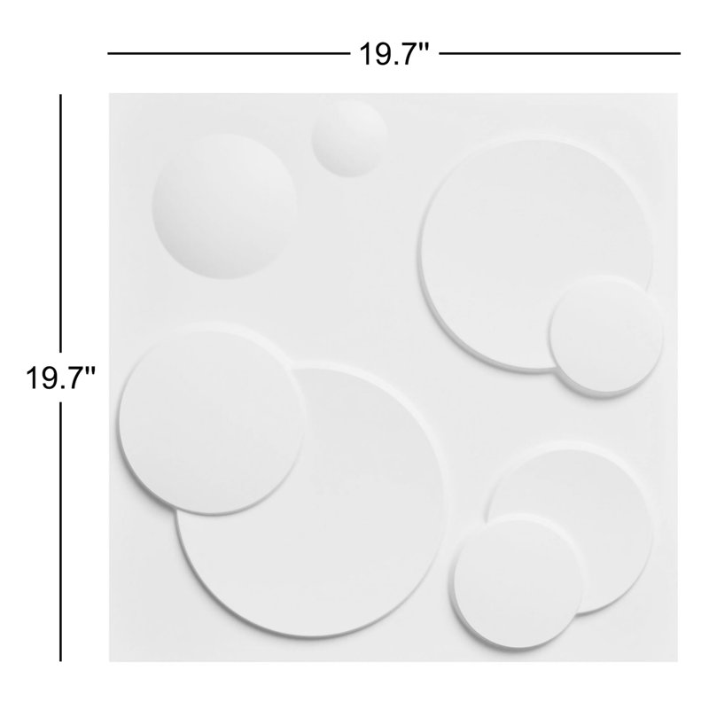 Panneau mural 3D 19,7 po x 19,7 po, panneau mural en PVC blanc pour le salon, la salle de jeux (paquet de 12)