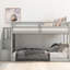 Lit superposé simple gris avec rangement et lit pratique et élégant-1503085842