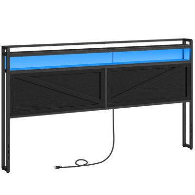 Azena 44.1"H Headboard with Charging Station and LED Light Strip by Wrought Studio