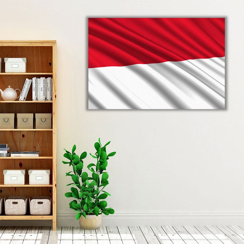 «Monaco Flag Waving», reproduction d'art sur toile, H 32 po x l 48 po