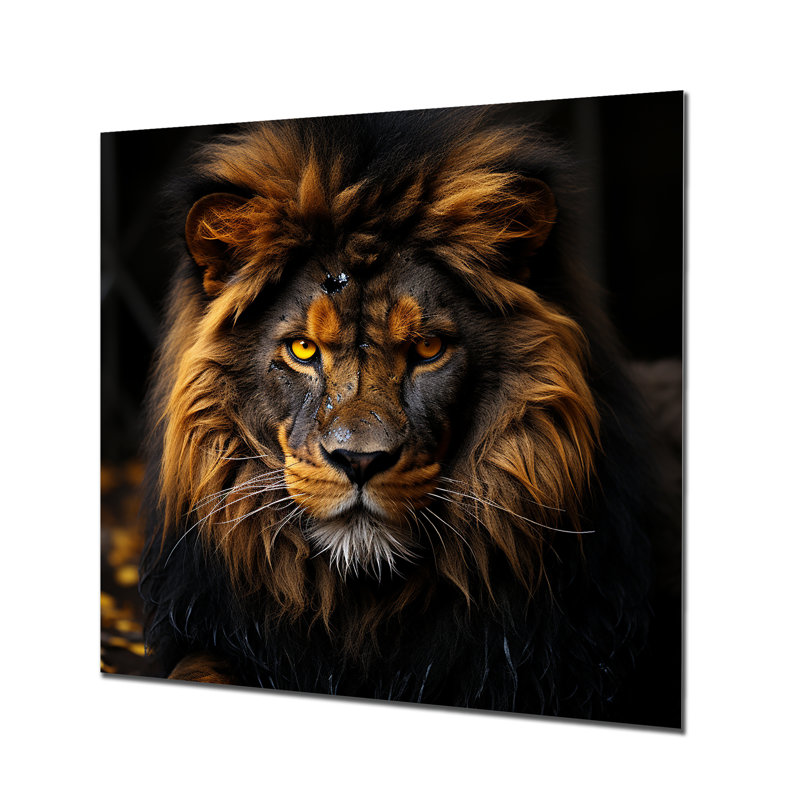 Décoration murale lion de minuit, H 16 po x l 16 po x P 1 po