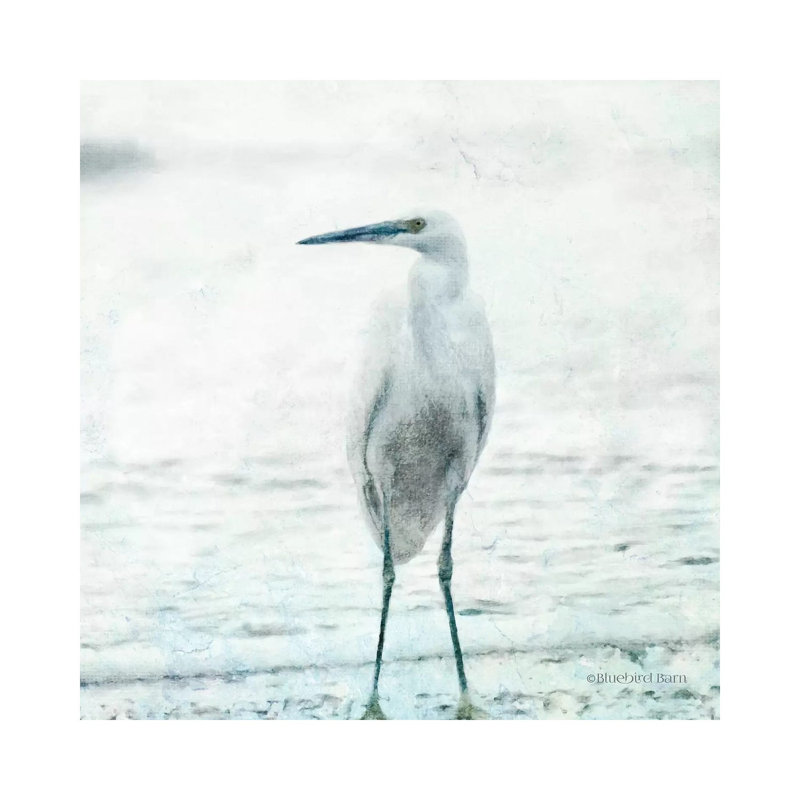 Beach Heron 1 Piece Wrapped Canvas Painting, 30.48 cm H x 30.48 cm W
