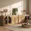 Buffet modulaire 4 pièces avec tablettes, tiroirs, chameau-1047021527