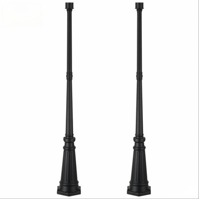 Lot de 2 lampadaires d'extérieur en alliage d'aluminium de 181 cm de hauteur, poteaux d'éclairage noirs pour jardin, cour et allée