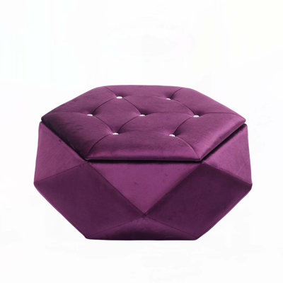 Velvet Fabric Tufted Storage Ottoman