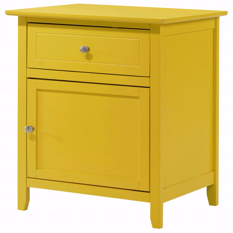 Table de chevet jaune vibrante, Jaune