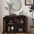 Mid Century Modern Fluted Sideboard Cabinet, Buffet Cabinet with Storage, Narrow Side Cabinet Accent Cabinet-555247154