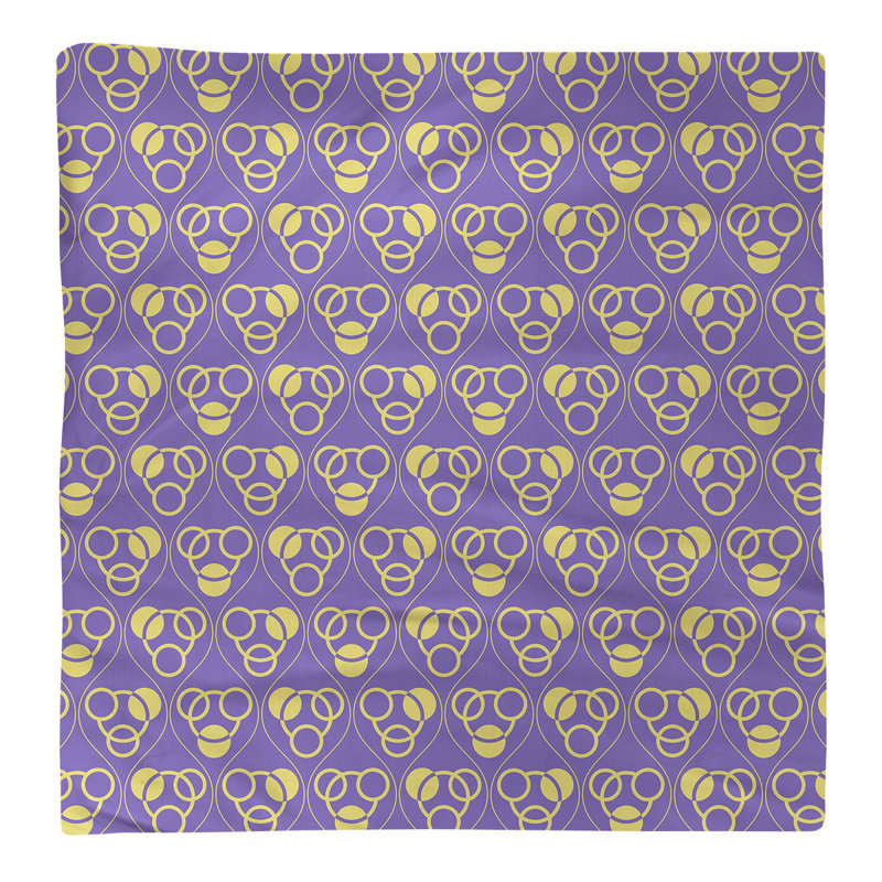 Jordao Cotton Geometric Square Napkin, Purple/Yellow, Cotton Twill, 0.1" H x 10" W x 10" D