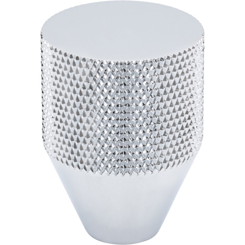 Beliza 1" Diameter Conical Knurled Knob, Polished Chrome