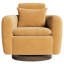 35" Oversized Swivel Accent Barrel Chair with Adjustable Headrest
