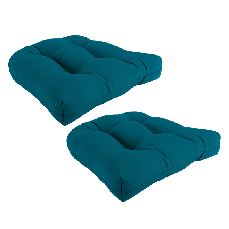 19" x 19" Outdoor Wicker Seat Cushion, Fresco Peacock