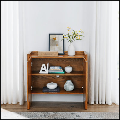 Walnut-colored Sideboard, Buffet Cabinet with Storage, Rustic Storage Cabinet for Entryway, Hallway, Living Room, Kitchen, Dining Room, Bedroom