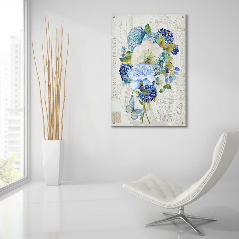 «Bouquet Francais C» par Jean Plout, art mural en verre acrylique, H 36 po x l 24 po x P 0,2 po