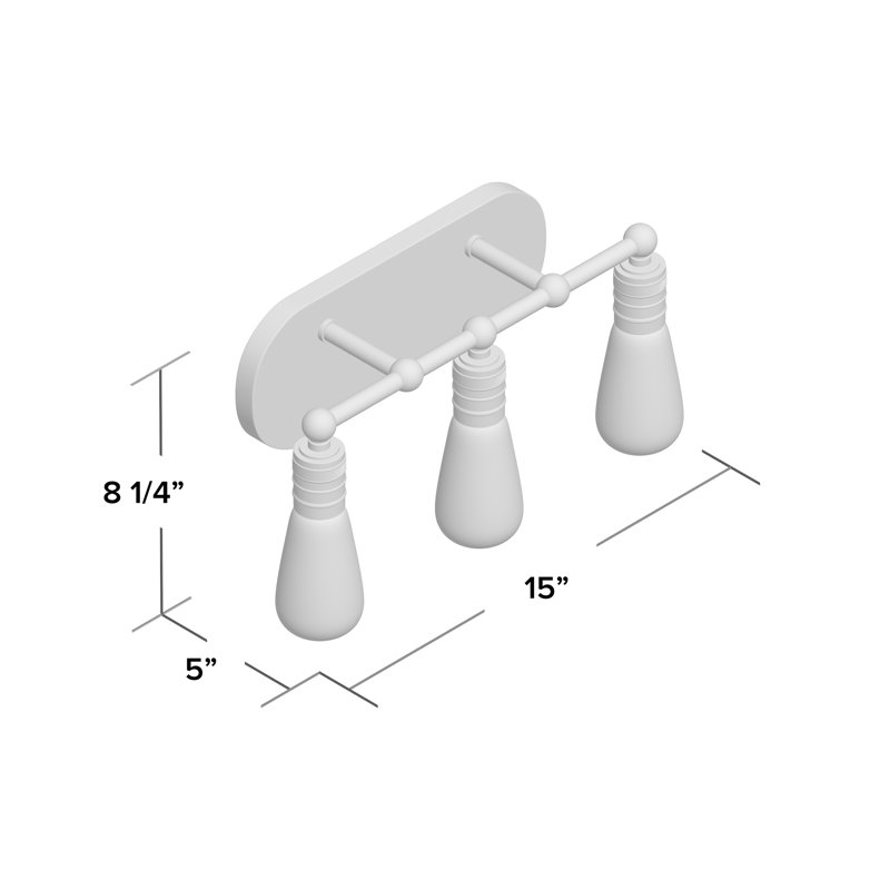 Éclairage pour salle de bain 3 lumières Zullo