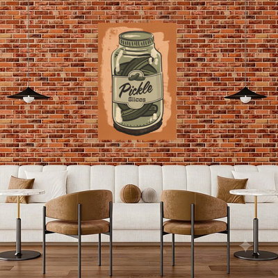 Vintage Pickle Jar Retro Rustic Vintage Wall Art Print