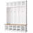 Farmhouse Wooden Style 78''H Modern Hall Tree With Wide Storage Seating Bench, Entryway Shoe Cabinet With 13 Compartments, Elegant Coat Rack With 6 Hooks For Mudroom, Living Room-373574017