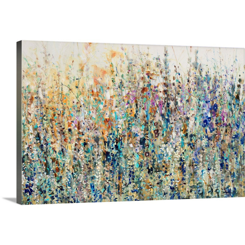 « Thicket Wildflowers » peinture sur toile, Toile tendue, 16 po x 24 po, Sans cadre