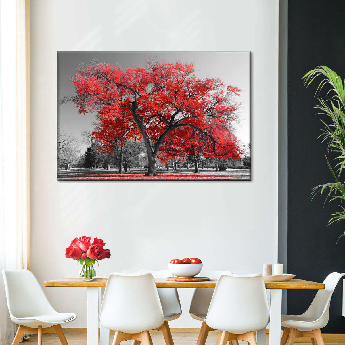 Ebern Designs Red Tree Canvas Print & Reviews | Wayfair
