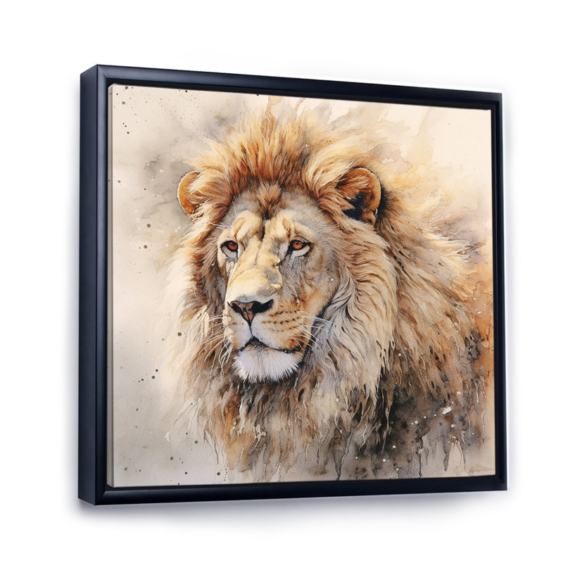 Lion, art mural sur toile, impression féroce et animal sauvage - lion féroce III, H 16 po x l 16 po x P 1 po