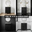 Ensemble de meuble-lavabo 24 po Modern Farmhouse, armoire en bois massif et panneau de fibres à densité moyenne avec poignées dorées, plateau en céramique et rangement à 3 tiroirs-935933673