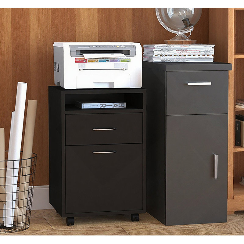 Mobile Storage Cabinet Organizer, Black
