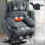 Fauteuil inclinable électrique en chenille de 23 po de large et à dossier haut avec massage par vibration 8 points et chauffage lombaire