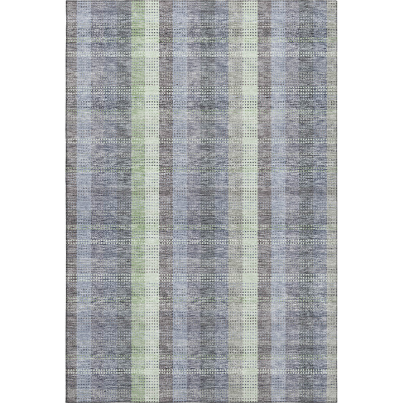 Premium Machine Washable Prisco Pewter Rug, Rectangle 9' x 12'