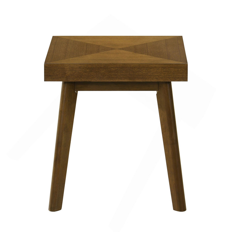 Square Wood Side Table, Walnut Brown