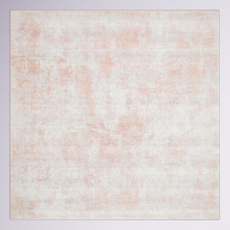 Tapis rose clair / blanc Juliette, Carré 5 pi