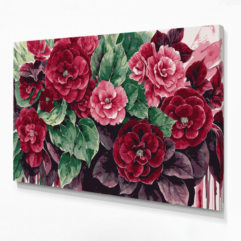 Art mural sur toile Bégonias botaniques bruns, H 11 po x l 14 po