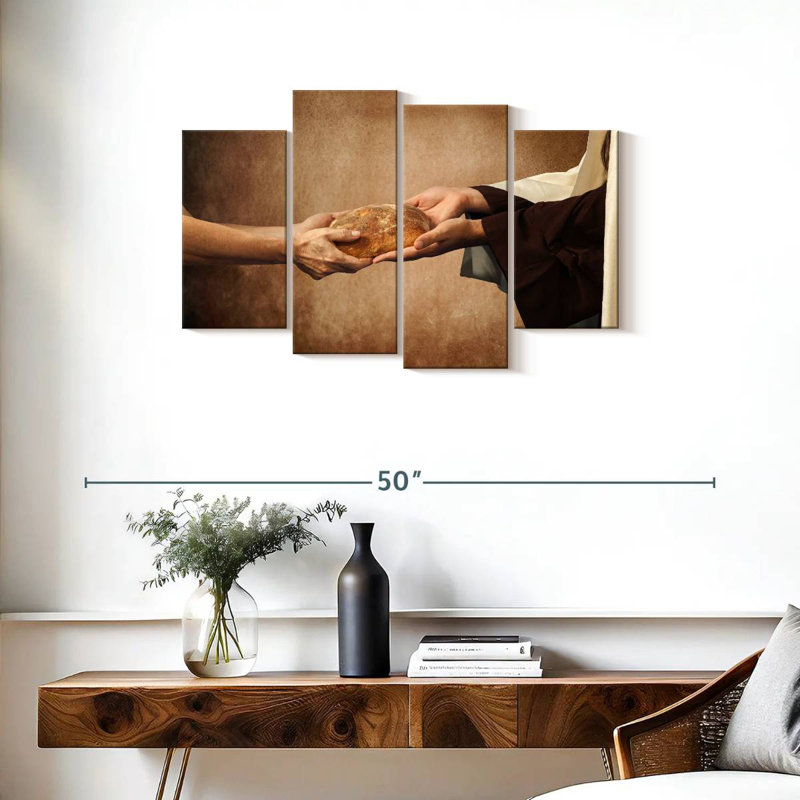 Adella Jesus Gives Bread, 22" H x 36" W