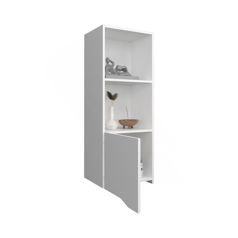 Armoire à pharmacie à une porte avec deux tablettes ouvertes Obregon, Blanc