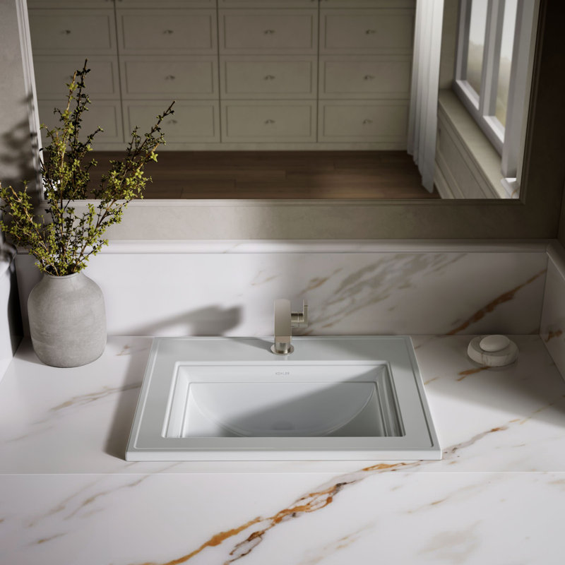 Memoirs® Stately Drop-in Bathroom Sink, Ice Gray, Single Hole