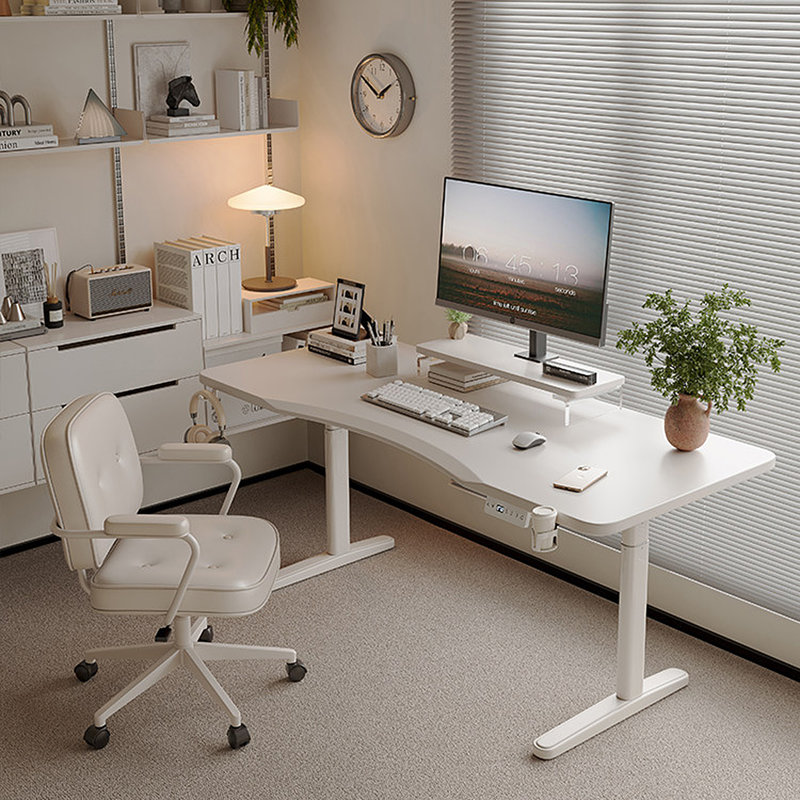 Bureau moderne réglable en hauteur 62,99 po, H 47,24 po x l 62,99 po x P 27,56 po
