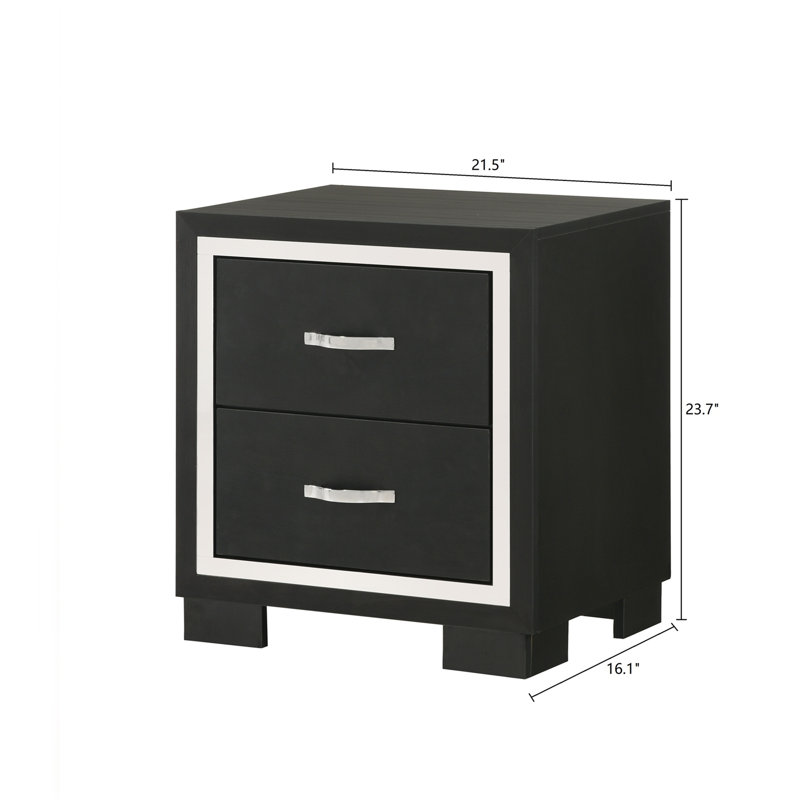 Table de chevet 2 tiroirs Modern Glam