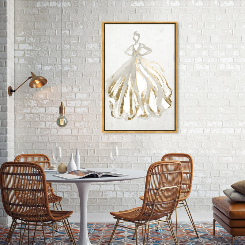 « élégant flow flow iii », reproduction sur toile, H 45 po x l 30 po, Cadre doré