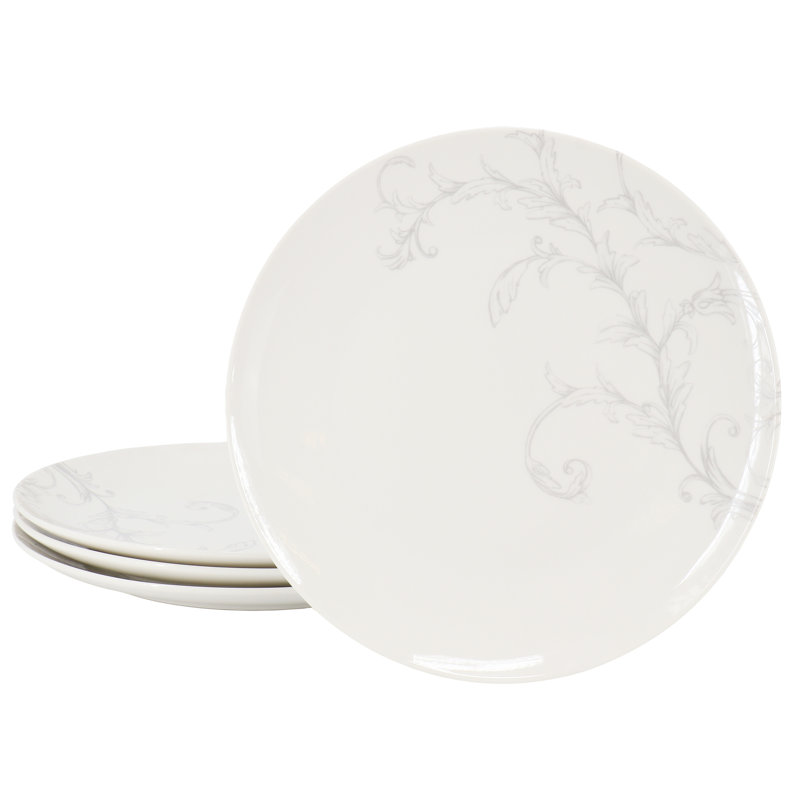 Ensemble de 4 assiettes rondes en céramique fine de 10,5 pouces Martha Stewart