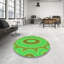Tapis abstrait en laine vert-1045206745