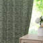 Fabdivine Light Green and Brown Handmade Floral Curtain Bohemian Soft Linen, 27x24 Inches, Block Print, Two-Side Panels with Pleated Pinch Design for Room Darkening, Blackout Patio, Himachal-301614834