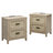 21.3'' W 2-Drawer Nightstand With Charging Station Boho End Table